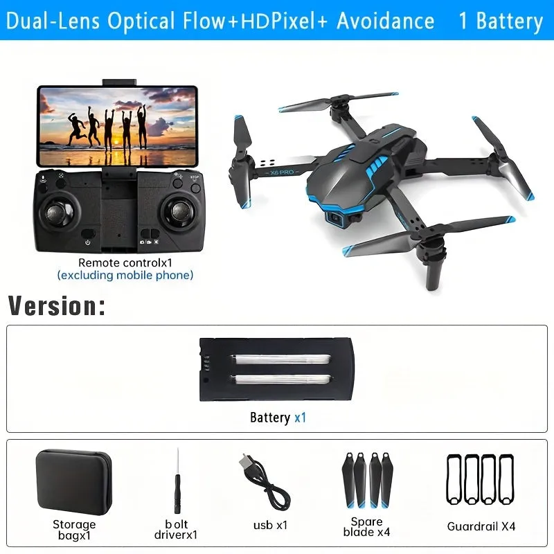 XKRC X6 Foldable Drone with Camera, Obstacle Avoidance, Gravity Mode, and More - Includes Carrying Bag