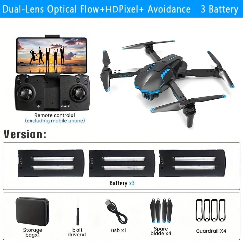 XKRC X6 Foldable Drone with Camera, Obstacle Avoidance, Gravity Mode, and More - Includes Carrying Bag